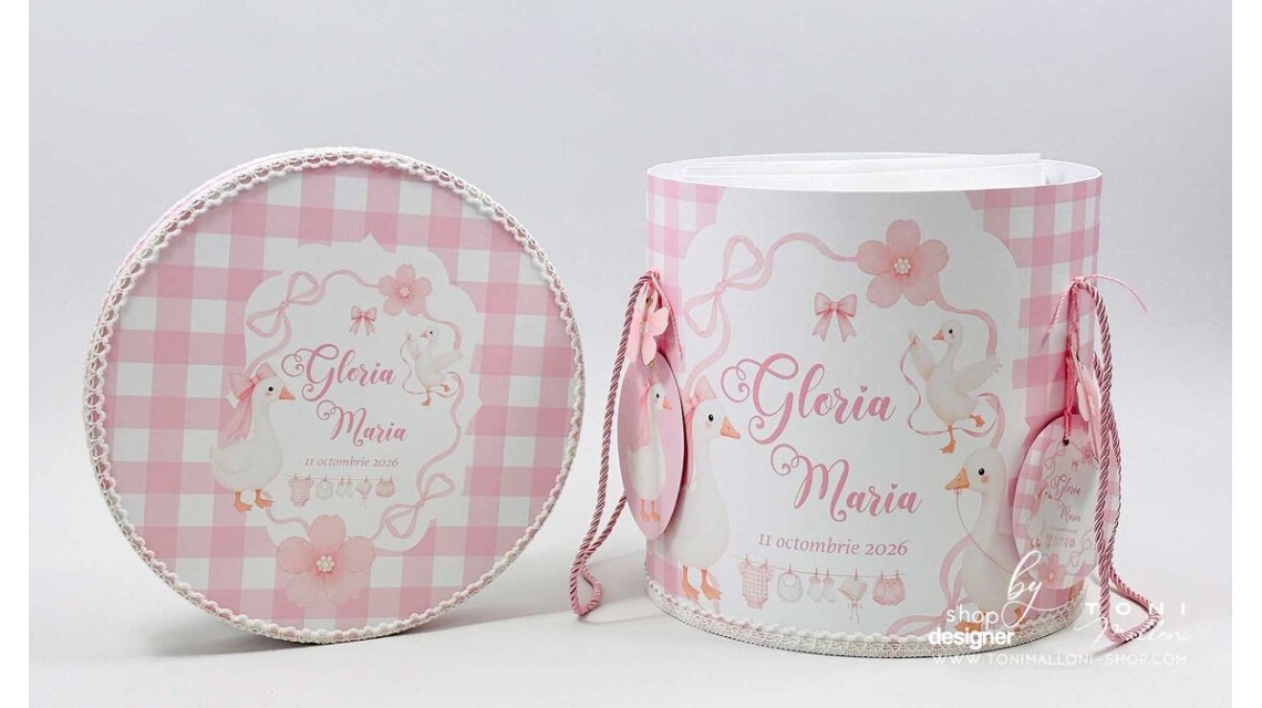 Trusou Botez Fetiță Silly Goose Gâsculiță Roz Personalizată 10